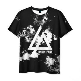 Мужская футболка 3D с принтом LINKIN PARK SMOKE FIRE STYLE в Екатеринбурге, 100% полиэфир | прямой крой, круглый вырез горловины, длина до линии бедер | linkin park | logo | music | pop | rock | альтернатива | металл | музыка | музыкальный | поп | рок | честер беннингтон