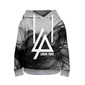 Детская толстовка 3D с принтом LINKIN PARK SMOKE GRAY 2018 в Екатеринбурге, 100% полиэстер | двухслойный капюшон со шнурком для регулировки, мягкие манжеты на рукавах и по низу толстовки, спереди карман-кенгуру с мягким внутренним слоем | Тематика изображения на принте: linkin park | logo | music | pop | rock | альтернатива | металл | музыка | музыкальный | поп | рок | честер беннингтон