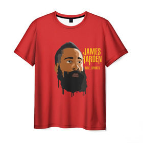 Мужская футболка 3D с принтом James Harden в Екатеринбурге, 100% полиэфир | прямой крой, круглый вырез горловины, длина до линии бедер | fear the beard | houston rockets | nba | rise sports | баскетбол | джеймс харден | нба | хьюстон рокетс