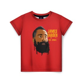 Детская футболка 3D с принтом James Harden в Екатеринбурге, 100% гипоаллергенный полиэфир | прямой крой, круглый вырез горловины, длина до линии бедер, чуть спущенное плечо, ткань немного тянется | fear the beard | houston rockets | nba | rise sports | баскетбол | джеймс харден | нба | хьюстон рокетс