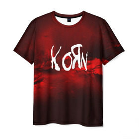 Мужская футболка 3D с принтом KORN(MUSIC ABSTRACT SYLE) в Екатеринбурге, 100% полиэфир | прямой крой, круглый вырез горловины, длина до линии бедер | korn | logo | music | pop | rock | альтернатива | металл | музыка | музыкальный | поп | рок