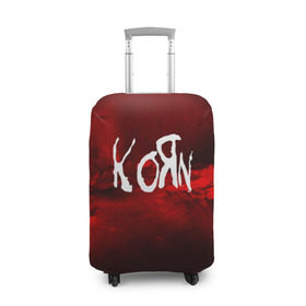 Чехол для чемодана 3D с принтом KORN(MUSIC ABSTRACT SYLE) в Екатеринбурге, 86% полиэфир, 14% спандекс | двустороннее нанесение принта, прорези для ручек и колес | korn | logo | music | pop | rock | альтернатива | металл | музыка | музыкальный | поп | рок