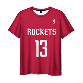 Мужская футболка 3D с принтом Houston Rockets в Екатеринбурге, 100% полиэфир | прямой крой, круглый вырез горловины, длина до линии бедер | 13 | fear the beard | houston rockets | nba | rise sports | баскетбол | баскетбольная | джеймс харден | нба | номер | спортивная | форма | хьюстон рокетс
