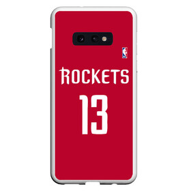 Чехол для Samsung S10E с принтом Houston Rockets в Екатеринбурге, Силикон | Область печати: задняя сторона чехла, без боковых панелей | Тематика изображения на принте: 13 | fear the beard | houston rockets | nba | rise sports | баскетбол | баскетбольная | джеймс харден | нба | номер | спортивная | форма | хьюстон рокетс