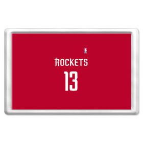 Магнит 45*70 с принтом Houston Rockets в Екатеринбурге, Пластик | Размер: 78*52 мм; Размер печати: 70*45 | 13 | fear the beard | houston rockets | nba | rise sports | баскетбол | баскетбольная | джеймс харден | нба | номер | спортивная | форма | хьюстон рокетс