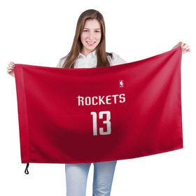 Флаг 3D с принтом Houston Rockets в Екатеринбурге, 100% полиэстер | плотность ткани — 95 г/м2, размер — 67 х 109 см. Принт наносится с одной стороны | 13 | fear the beard | houston rockets | nba | rise sports | баскетбол | баскетбольная | джеймс харден | нба | номер | спортивная | форма | хьюстон рокетс