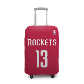 Чехол для чемодана 3D с принтом Houston Rockets в Екатеринбурге, 86% полиэфир, 14% спандекс | двустороннее нанесение принта, прорези для ручек и колес | 13 | fear the beard | houston rockets | nba | rise sports | баскетбол | баскетбольная | джеймс харден | нба | номер | спортивная | форма | хьюстон рокетс
