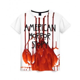 Женская футболка 3D с принтом Американская история ужасов в Екатеринбурге, 100% полиэфир ( синтетическое хлопкоподобное полотно) | прямой крой, круглый вырез горловины, длина до линии бедер | 