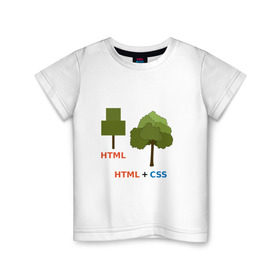 Детская футболка хлопок с принтом Веб-дизайнеры html + css в Екатеринбурге, 100% хлопок | круглый вырез горловины, полуприлегающий силуэт, длина до линии бедер | css | html | веб дизайн | дерево | дизайн | программирование | программист