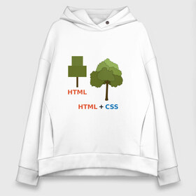 Женское худи Oversize хлопок с принтом Веб-дизайнеры html + css в Екатеринбурге, френч-терри — 70% хлопок, 30% полиэстер. Мягкий теплый начес внутри —100% хлопок | боковые карманы, эластичные манжеты и нижняя кромка, капюшон на магнитной кнопке | Тематика изображения на принте: css | html | веб дизайн | дерево | дизайн | программирование | программист