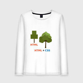 Женский лонгслив хлопок с принтом Веб-дизайнеры html + css в Екатеринбурге, 100% хлопок |  | css | html | веб дизайн | дерево | дизайн | программирование | программист