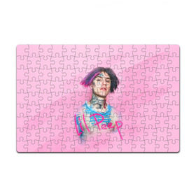 Пазл магнитный 126 элементов с принтом Lil Pink в Екатеринбурге, полимерный материал с магнитным слоем | 126 деталей, размер изделия —  180*270 мм | Тематика изображения на принте: lil peep | rap | густав ор | лил пип | рэп