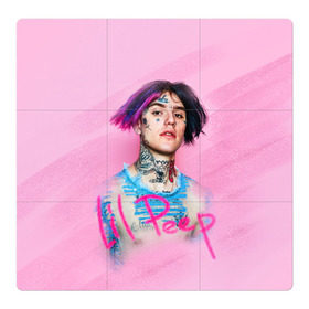 Магнитный плакат 3Х3 с принтом Lil Pink в Екатеринбурге, Полимерный материал с магнитным слоем | 9 деталей размером 9*9 см | Тематика изображения на принте: lil peep | rap | густав ор | лил пип | рэп