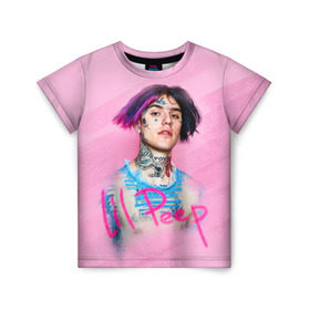 Детская футболка 3D с принтом Lil Pink в Екатеринбурге, 100% гипоаллергенный полиэфир | прямой крой, круглый вырез горловины, длина до линии бедер, чуть спущенное плечо, ткань немного тянется | lil peep | rap | густав ор | лил пип | рэп