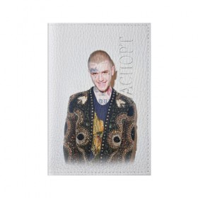Обложка для паспорта матовая кожа с принтом White Peep в Екатеринбурге, натуральная матовая кожа | размер 19,3 х 13,7 см; прозрачные пластиковые крепления | Тематика изображения на принте: lil peep | rap | густав ор | лил пип | рэп