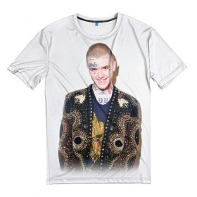 Мужская футболка 3D с принтом White Peep в Екатеринбурге, 100% полиэфир | прямой крой, круглый вырез горловины, длина до линии бедер | lil peep | rap | густав ор | лил пип | рэп