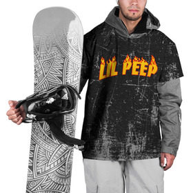 Накидка на куртку 3D с принтом Lil Fire Peep в Екатеринбурге, 100% полиэстер |  | lil peep | rap | густав ор | лил пип | рэп