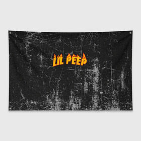 Флаг-баннер с принтом Lil Fire Peep в Екатеринбурге, 100% полиэстер | размер 67 х 109 см, плотность ткани — 95 г/м2; по краям флага есть четыре люверса для крепления | lil peep | rap | густав ор | лил пип | рэп