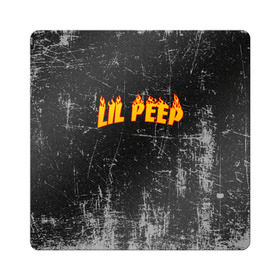 Магнит виниловый Квадрат с принтом Lil Fire Peep в Екатеринбурге, полимерный материал с магнитным слоем | размер 9*9 см, закругленные углы | lil peep | rap | густав ор | лил пип | рэп