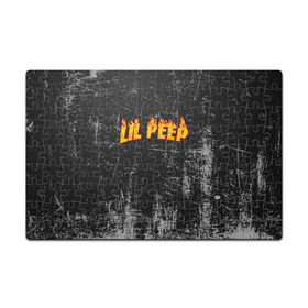 Пазл магнитный 126 элементов с принтом Lil Fire Peep в Екатеринбурге, полимерный материал с магнитным слоем | 126 деталей, размер изделия —  180*270 мм | Тематика изображения на принте: lil peep | rap | густав ор | лил пип | рэп