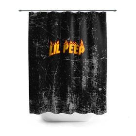Штора 3D для ванной с принтом Lil Fire Peep в Екатеринбурге, 100% полиэстер | плотность материала — 100 г/м2. Стандартный размер — 146 см х 180 см. По верхнему краю — пластиковые люверсы для креплений. В комплекте 10 пластиковых колец | lil peep | rap | густав ор | лил пип | рэп
