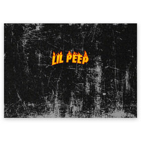 Поздравительная открытка с принтом Lil Fire Peep в Екатеринбурге, 100% бумага | плотность бумаги 280 г/м2, матовая, на обратной стороне линовка и место для марки
 | Тематика изображения на принте: lil peep | rap | густав ор | лил пип | рэп