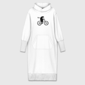 Платье удлиненное хлопок с принтом Ежик на велосипеде в Екатеринбурге,  |  | велосипед | ежик