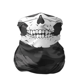 Бандана-труба 3D с принтом Череп маска в Екатеринбурге, 100% полиэстер, ткань с особыми свойствами — Activecool | плотность 150‒180 г/м2; хорошо тянется, но сохраняет форму | Тематика изображения на принте: camouflage | military | skull | военная | камуфляж | череп