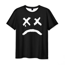 Мужская футболка 3D с принтом LiL PEEP RIP в Екатеринбурге, 100% полиэфир | прямой крой, круглый вырез горловины, длина до линии бедер | band | cry baby | emo | lil peep | music | musician | rap | smile | swag | tear | музыка | музыкант | нытик | рэп | сваг | слеза | смайлик | эмо