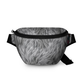 Поясная сумка 3D с принтом Шкура волка в Екатеринбурге, 100% полиэстер | плотная ткань, ремень с регулируемой длиной, внутри несколько карманов для мелочей, основное отделение и карман с обратной стороны сумки застегиваются на молнию | волк | дикая | дикий | животное | лес | луна | ночь | собака | тьма