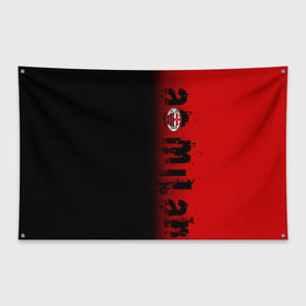 Флаг-баннер с принтом AC MILAN в Екатеринбурге, 100% полиэстер | размер 67 х 109 см, плотность ткани — 95 г/м2; по краям флага есть четыре люверса для крепления | ac milan | fc | fc milan | football | milan | soccer | белый | клуб | красный | милан | спорт | спортивные | фк | футбол | цвет.логотип | черный | эмблема