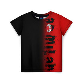 Детская футболка 3D с принтом AC MILAN в Екатеринбурге, 100% гипоаллергенный полиэфир | прямой крой, круглый вырез горловины, длина до линии бедер, чуть спущенное плечо, ткань немного тянется | ac milan | fc | fc milan | football | milan | soccer | белый | клуб | красный | милан | спорт | спортивные | фк | футбол | цвет.логотип | черный | эмблема
