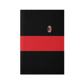 Обложка для паспорта матовая кожа с принтом AC MILAN в Екатеринбурге, натуральная матовая кожа | размер 19,3 х 13,7 см; прозрачные пластиковые крепления | 