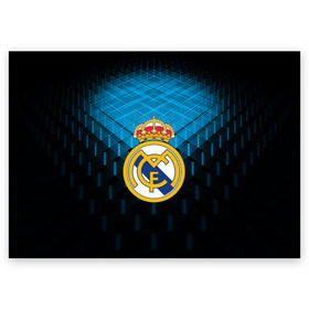 Поздравительная открытка с принтом Real Madrid 2018 Original в Екатеринбурге, 100% бумага | плотность бумаги 280 г/м2, матовая, на обратной стороне линовка и место для марки
 | emirates | fc | real madrid | геометрия | реал мадрид | футбольный клуб | эмблема