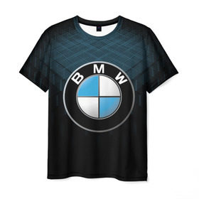 Мужская футболка 3D с принтом BMW 2018 Blue Line в Екатеринбурге, 100% полиэфир | прямой крой, круглый вырез горловины, длина до линии бедер | bmw | bmw motorsport | bmw performance | carbon | m | motorsport | performance | sport | бмв | карбон | моторспорт | спорт