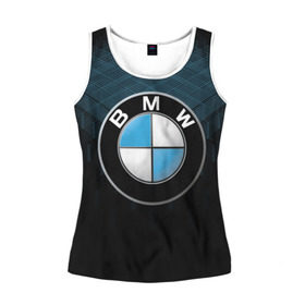 Женская майка 3D с принтом BMW 2018 Blue Line в Екатеринбурге, 100% полиэстер | круглая горловина, прямой силуэт, длина до линии бедра | bmw | bmw motorsport | bmw performance | carbon | m | motorsport | performance | sport | бмв | карбон | моторспорт | спорт