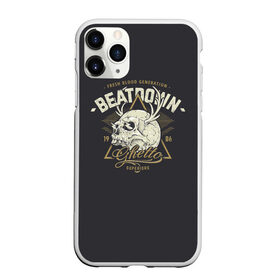 Чехол для iPhone 11 Pro матовый с принтом Beatdown Ghetto 1986 в Екатеринбурге, Силикон |  | bones | gothic | grunge | horns | lightning | rock and roll | skeleton | skull | tattoo | готика | гранж | кости | молнии | рога | рок н ролл | скелет | тату | череп