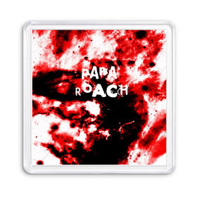 Магнит 55*55 с принтом PAPA ROACH BLOOD ROCK STYLE в Екатеринбурге, Пластик | Размер: 65*65 мм; Размер печати: 55*55 мм | papa roach | roach | папа роач | папароач | папароч | роач | роч