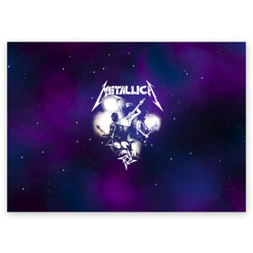 Поздравительная открытка с принтом Metallica в Екатеринбурге, 100% бумага | плотность бумаги 280 г/м2, матовая, на обратной стороне линовка и место для марки
 | metallica | группа | джеймс хэтфилд | кирк хэмметт | ларс ульрих | метал | металика | металлика | миталика | музыка | роберт трухильо | рок | трэш | трэшметал | хард | хардрок | хеви | хевиметал