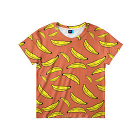 Детская футболка 3D с принтом банан в Екатеринбурге, 100% гипоаллергенный полиэфир | прямой крой, круглый вырез горловины, длина до линии бедер, чуть спущенное плечо, ткань немного тянется | Тематика изображения на принте: banan | банан