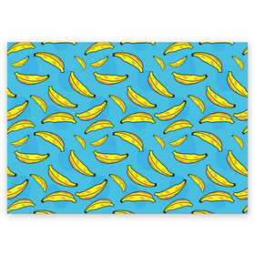 Поздравительная открытка с принтом банан в Екатеринбурге, 100% бумага | плотность бумаги 280 г/м2, матовая, на обратной стороне линовка и место для марки
 | banana | банан