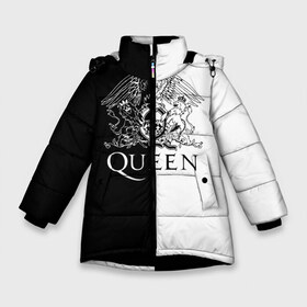 Зимняя куртка для девочек 3D с принтом Queen в Екатеринбурге, ткань верха — 100% полиэстер; подклад — 100% полиэстер, утеплитель — 100% полиэстер. | длина ниже бедра, удлиненная спинка, воротник стойка и отстегивающийся капюшон. Есть боковые карманы с листочкой на кнопках, утяжки по низу изделия и внутренний карман на молнии. 

Предусмотрены светоотражающий принт на спинке, радужный светоотражающий элемент на пуллере молнии и на резинке для утяжки. | paul rodgers | queen | quen | брайан мэй | глэм | группа | джон дикон | квин | королева | куин | меркури | меркьюри | мэркури | поп | роджер тейлор | рок | фредди | фреди | хард | хардрок