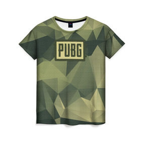 Женская футболка 3D с принтом PUBG в Екатеринбурге, 100% полиэфир ( синтетическое хлопкоподобное полотно) | прямой крой, круглый вырез горловины, длина до линии бедер | battlegrounds | camo | player | unknowns | игра | камуфляж | шутер