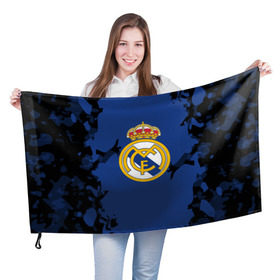 Флаг 3D с принтом Real Madrid 2018 Original в Екатеринбурге, 100% полиэстер | плотность ткани — 95 г/м2, размер — 67 х 109 см. Принт наносится с одной стороны | fc | real madrid | реал мадрид | спорт | спортивные | фк | футбол | футбольный клуб