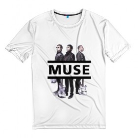 Мужская футболка 3D с принтом Группа Muse в Екатеринбурге, 100% полиэфир | прямой крой, круглый вырез горловины, длина до линии бедер | 