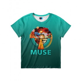 Детская футболка 3D с принтом Muse в Екатеринбурге, 100% гипоаллергенный полиэфир | прямой крой, круглый вырез горловины, длина до линии бедер, чуть спущенное плечо, ткань немного тянется | Тематика изображения на принте: 