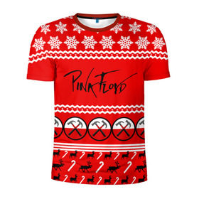 Мужская футболка 3D спортивная с принтом Праздничный Pink Floyd в Екатеринбурге, 100% полиэстер с улучшенными характеристиками | приталенный силуэт, круглая горловина, широкие плечи, сужается к линии бедра | pink floyd | pinkfloyd | арт | артрок | группа | д | знак | красный | надпись | новогодний | новый год | пинк флойд | пинкфлойд | праздник | прогрессивный | психоделический | рождество | рок | сид барретт