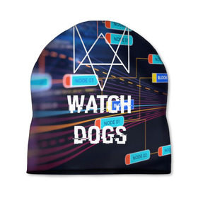 Шапка 3D с принтом Watch Dogs в Екатеринбурге, 100% полиэстер | универсальный размер, печать по всей поверхности изделия | game | wath dogs 2 | город | девушка | дрон | игры | компьютеры | пистолет | телефон | технологии | хакер