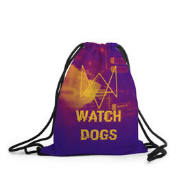Рюкзак-мешок 3D с принтом WATCH DOGS NEON WORLD в Екатеринбурге, 100% полиэстер | плотность ткани — 200 г/м2, размер — 35 х 45 см; лямки — толстые шнурки, застежка на шнуровке, без карманов и подкладки | wath dogs 2 | хакер