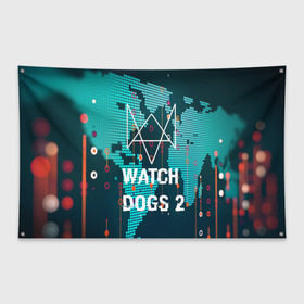 Флаг-баннер с принтом Watch Dogs 2 NETWORK HACK в Екатеринбурге, 100% полиэстер | размер 67 х 109 см, плотность ткани — 95 г/м2; по краям флага есть четыре люверса для крепления | game | wath dogs 2 | город | девушка | дрон | игры | компьютеры | пистолет | телефон | технологии | хакер
